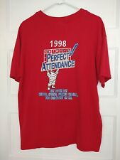 1998 Vintage MICHELIN EMPLOYEE T SHIRT PERFECT ATTENDANCE AWARD TEE SHIRT RED LG picture