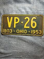  1953 Ohio Sesquicentennial License Plate VP-26 picture