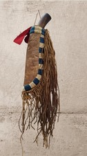 Indian Beaded Knife Cover Native American Sioux Handmade Hide Knife Sheath picture