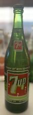 Vintage 7 UP Bottle 1950s Green Glass “Freshen Up” w Seven Up 24 Oz. FULL picture