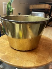 Antique H.W. Hayden spun-brass bucket stamped with the February 13, 1866 reissue picture