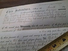 1868 PITTSFORD NEW YORK MONROE COUNTY antique DEED LAND TOMPKINS family picture