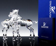 Swarovski Austria Crystal Figurine #627637 FOALS TWO HORSES Mint Box & COA picture
