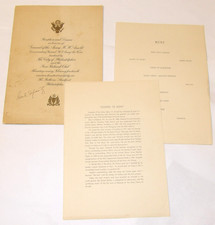 WWII GENERAL HAP ARNOLD RETIREMENT DINNER INVITATION SIGNED BY GEN CARL SPAATZ picture