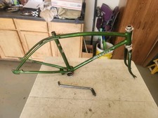 1967 SCHWINN STINGRAY FASTBACK 5 SPEED GREEN FRAME + FRONT FORK + KICKSTAND L$$K picture