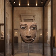Ancient Egyptian Mask Fragment Burial Relic, Decor picture