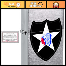 U.S. Army Second Infantry Division Zippo Lighter - Brushed Chrome Collectible Gi picture