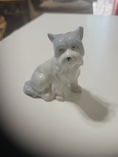 Germany West Highland Terrier Dog Porcelain Figurine Wht/blue 3