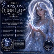 Tier 1 Moonstone Djinn Lady Companion 💎🌙Lunar Energy • Intuition • Dreams  picture