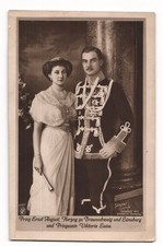 Prinz Ernst August Herzog & Princess Viktoria Luise Sandau Berlin 1913 German PC picture