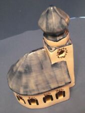 VTG HAND PAINTED PORCELAIN CHURCH LIGHTHOUSE CANDLE HOLDER by PIAZZA lichthouser picture