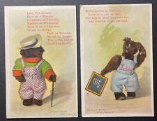 LOT of 2 Fred Cavally Signed Printed Postcards Ted Grundy & Multiplication 1907 picture
