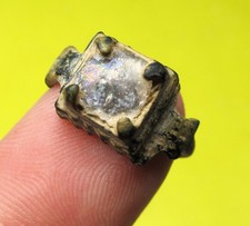 AMAZING ANCIENT SPANISH MEDIEVAL GLASS STONE RING PIRATE TIMES 14-15TH C FOUND picture
