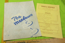 The Meadows restaurant menu 1956 New London Connecticut picture