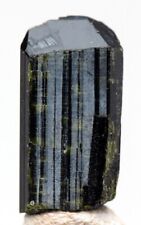 EPIDOTE Specimen Green Crystal Cluster Mineral PERU w/ ID card picture