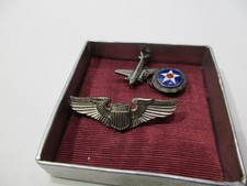 WWII  AVIATION WINGS STERLING PIN 1-1/2