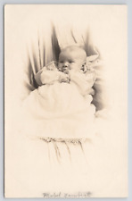 RPPC Baby Studio Portrait Mabel Lambert Age 2 c1910 Real Photo Postcard picture