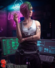 Judy Alvarez V2 Figurine Cyberpunk 2077 Hand Painted Model / DIY Kit 18pcs picture