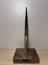 Vintage Black Shaeffer's White Dot 14K Gold Nib Fountain Pen & Marble Base picture