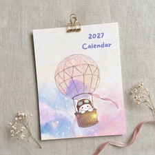 2027 Cute Cat Wall Calendar, Letter Size Watercolor Art Prints, Kawaii Kitten Mo picture