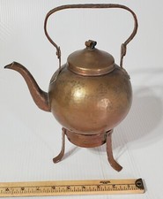 Antique Arts & Crafts Konsthantverk Hand Hammered Copper Tea Pot Tyringe Sweden picture