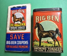 Vintage Big Ben Pocket Tobacco Tin + Big Ben Coupons Book Brown & Williamson picture