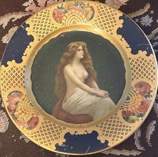 1905 Vienna Art Plate Topless Girl - Coca Cola Type - Rare W/ Some Flaws 10x10 picture