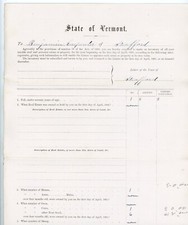 1881 Vermont Tax Inventory Benjamin Carpenter of Strafford VT Signed Antique Doc picture