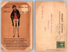 1907 Mansfield OH Comic Postcard Thin Man Poem A. D. Maclachlan Boston picture