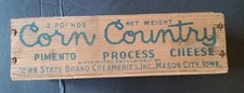 Vintage Corn Country Pimento Process Cheese Wooden Box, Mason City, Iowa picture