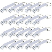 20 Pack Aluminum Bottle Opener Keychain Silver for Beer Soda Can picture