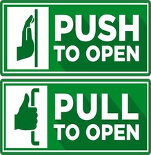 StickerTalk Green Push and Pull To Open Vinyl Sticker Sheet, 5 inches x 2.5 i... picture