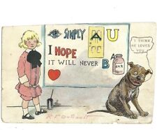 c1910 Tuck’s Buster Brown & Dog Puzzle Artist Signed RT Outcoult Postcard picture