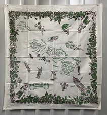 Vintage Map of Hawaii Table Cloth Aloha Tiki Surfer Hula Ship Plane Islands picture