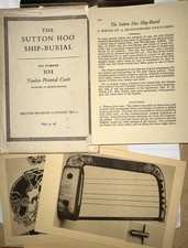 RARE Lot Of 12 Sutton Hoo Ship Burial 1939 Pictorial Cards Unused &pamplet picture
