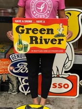 Antique Vintage Old Style Green River Soda Drink Mermaid Made USA picture