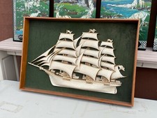 Vintage Turner Relief  Ship 3D Decor Wall Nautical Boat Mid Century picture