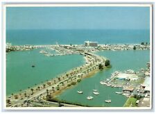 Clearwater Florida FL Postcard Clearwater Causeway Aerial View Beach 1986 Posted picture