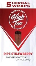 High Tea Non Tobacco All Natural Herbal Smoking Wraps - Ripe Strawberry - 25... picture