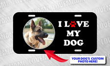 CUSTOM I Love my Dog Doggy Puppy K9 Pet Paw License Plate Auto Car Tag  picture