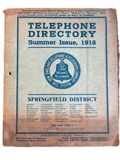 Springfield 1918 MA New England Telephone and Telegraph Phone Directory 124 Pgs picture