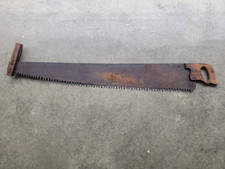 Antique Warranted Superior Tree 2-man Hand Saw The Blade is 48” No Missing Teeth picture