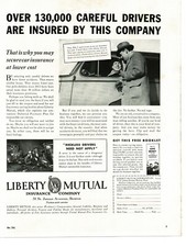 1936 Liberty Mutual Insurance Company Vintage Print Ad car wreck picture