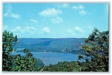 c1950's View Lake Waramaug From Top Of Pinnacle Mountain Connecticut CT Postcard picture