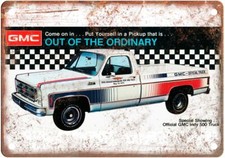 Vintage Auto Ad 1975 GMC Indy 500 Official Truck Reproduction Metal Sign A2394 picture