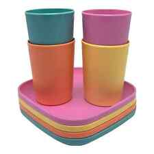 Tupperware 8-Pc. Mini Party Set Tumblers  Plates Kids Playset Multicolor New picture