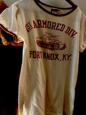 WW11 USARMY TANKER RINGER TEE ORIG.FORT KNOX KY.DEADSTOCK AMAZING FLOCKEDSM picture