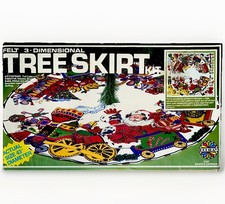 Vtg 70’s Christmas Sequin & Felt Tree Skirt Kit SANTA'S EXPRESS Holiday Industry picture