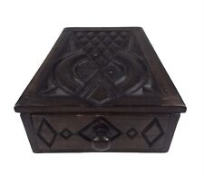 Antique Wood Carved Box Carved Design And Drawer picture
