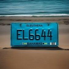 Bahamas ELEUTHERA license plate “EL 6644” FLAG picture